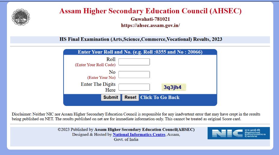 Assam HS Result 2025 Assam HS Result 2025